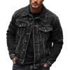 Men's Vintage Washed Distressed Lapel Denim Jacket MTA2523H4X sold by Manly