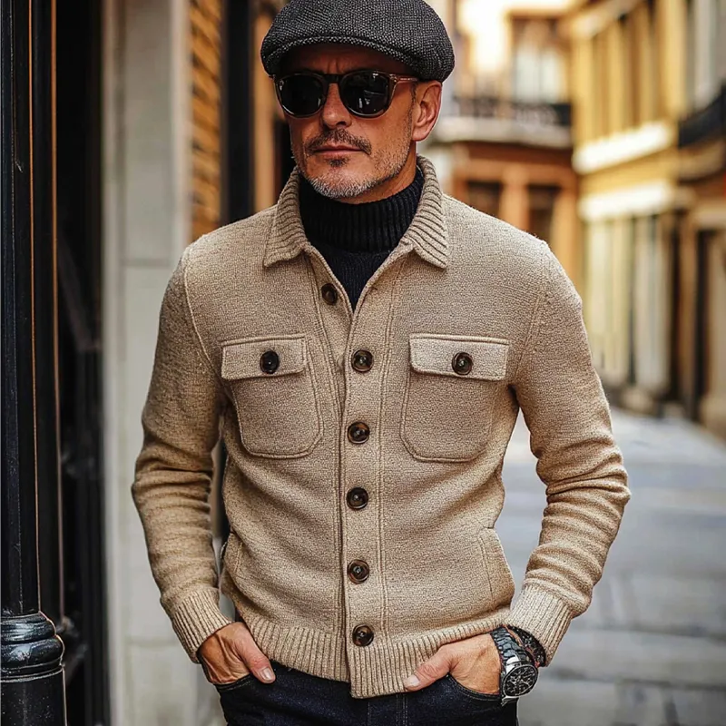 Men's Vintage Knit Lapel Cardigan MTA2648H1X sold by Manly product image thumbnail 4