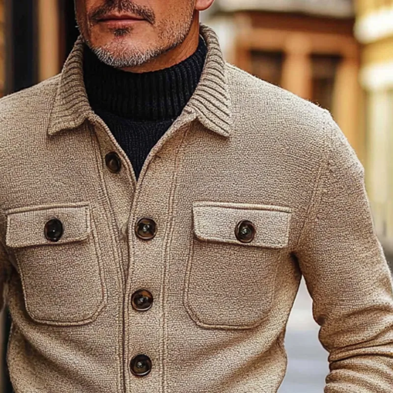 Men's Vintage Knit Lapel Cardigan MTA2648H1X sold by Manly product image thumbnail 3