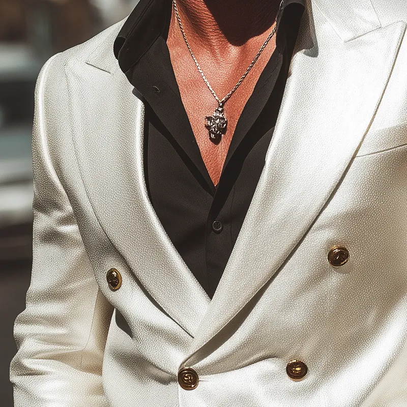 Men's Classic Business Double-breasted PU Leather Blazer MTA2644H1U sold by Manly product image thumbnail 3