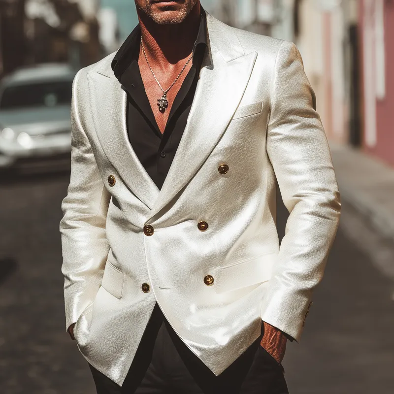 Men's Classic Business Double-breasted PU Leather Blazer MTA2644H1U sold by Manly product image thumbnail 2