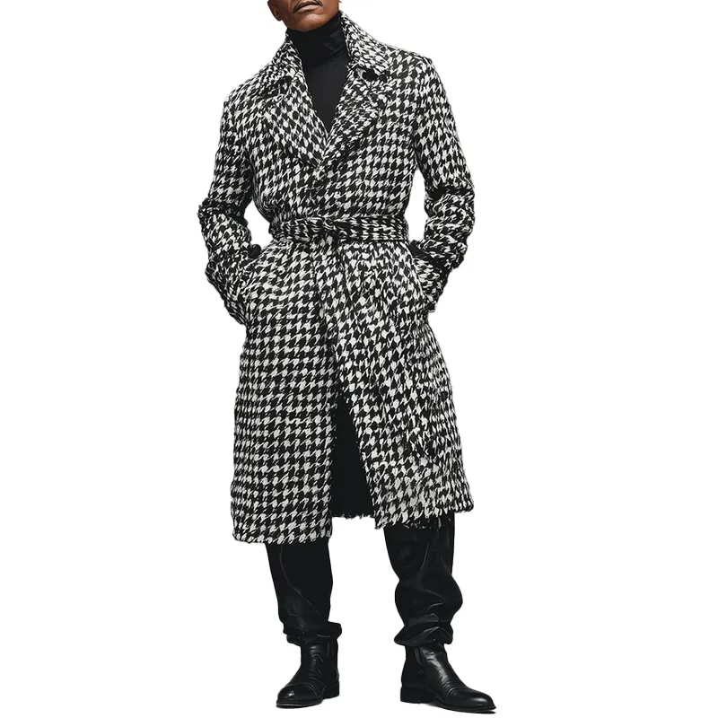 Men's Winter Fashion Warm Houndstooth Coat MTA2632H5P sold by Manly