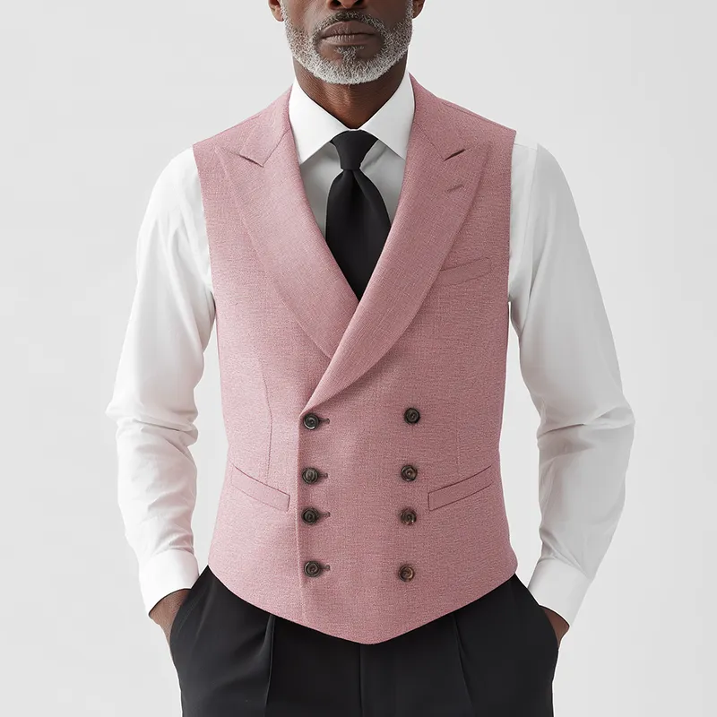 Men's Vintage Mixed Color Double-breasted Suit Vest MTA2642H6P sold by Manly product image thumbnail 2