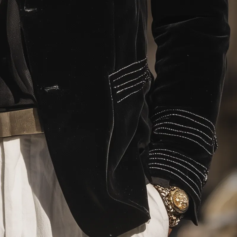 Men's Vintage Solid Velvet Suit Jacket MTA2629H1P sold by Manly product image thumbnail 4