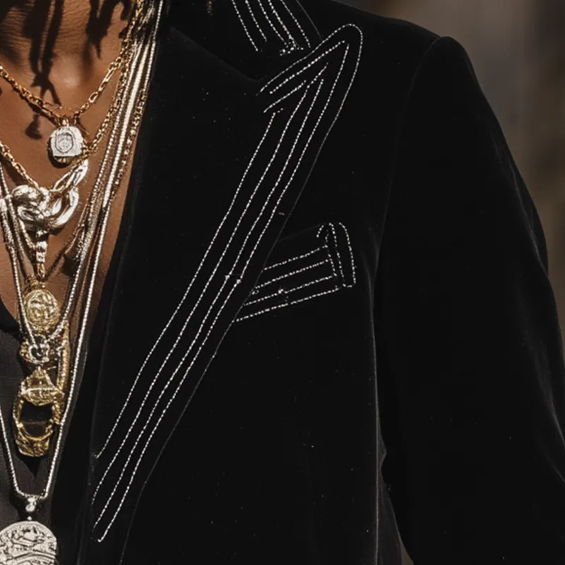 Men's Vintage Solid Velvet Suit Jacket MTA2629H1P sold by Manly product image thumbnail 3