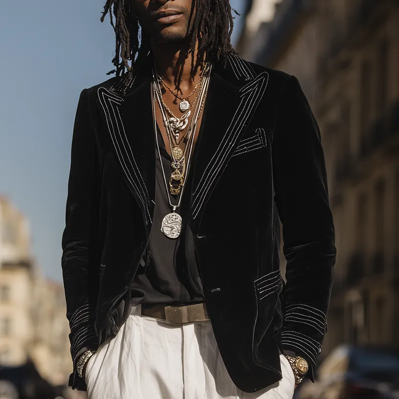 Men's Vintage Solid Velvet Suit Jacket MTA2629H1P sold by Manly product image thumbnail 2