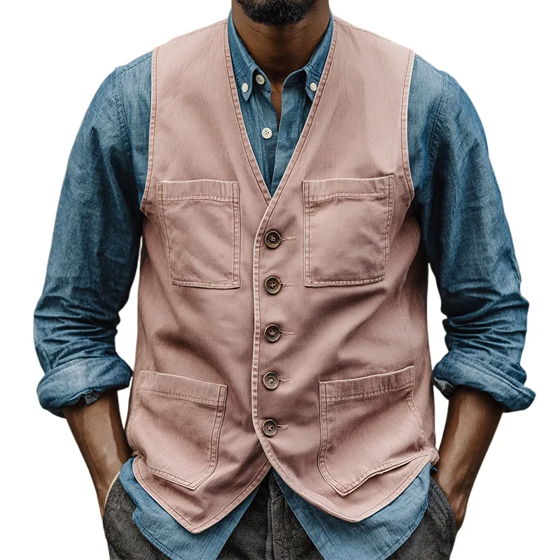 Men's Vintage Casual Cotton Vest  MTA2583H7TO sold by Manly