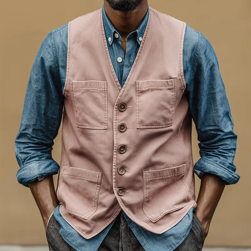 Men's Vintage Casual Cotton Vest MTA2583H7TO sold by Manly product image thumbnail 2