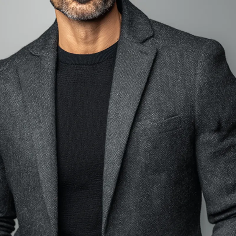 Men's Retro Casual Street Herringbone Blazer MTA2556H8TO sold by Manly product image thumbnail 3