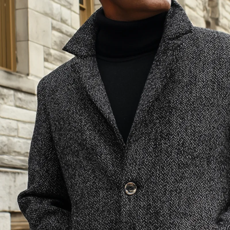 Men's Retro Casual Street Herringbone Lapel Jacket MTA2533H7TO sold by Manly product image thumbnail 3