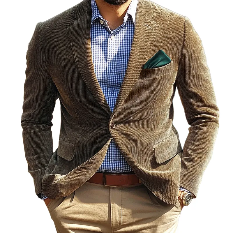 Men's Solid Corduroy Vintage Blazer MTA2658H2X sold by Manly
