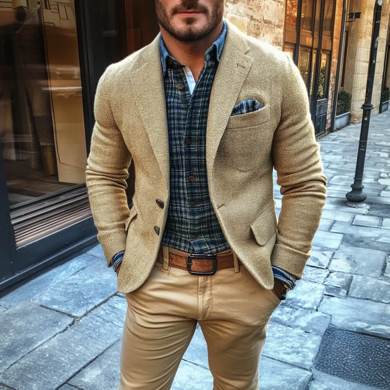 Men's Vintage Herringbone Blend Blazer MTA2681H3X sold by Manly product image thumbnail 3