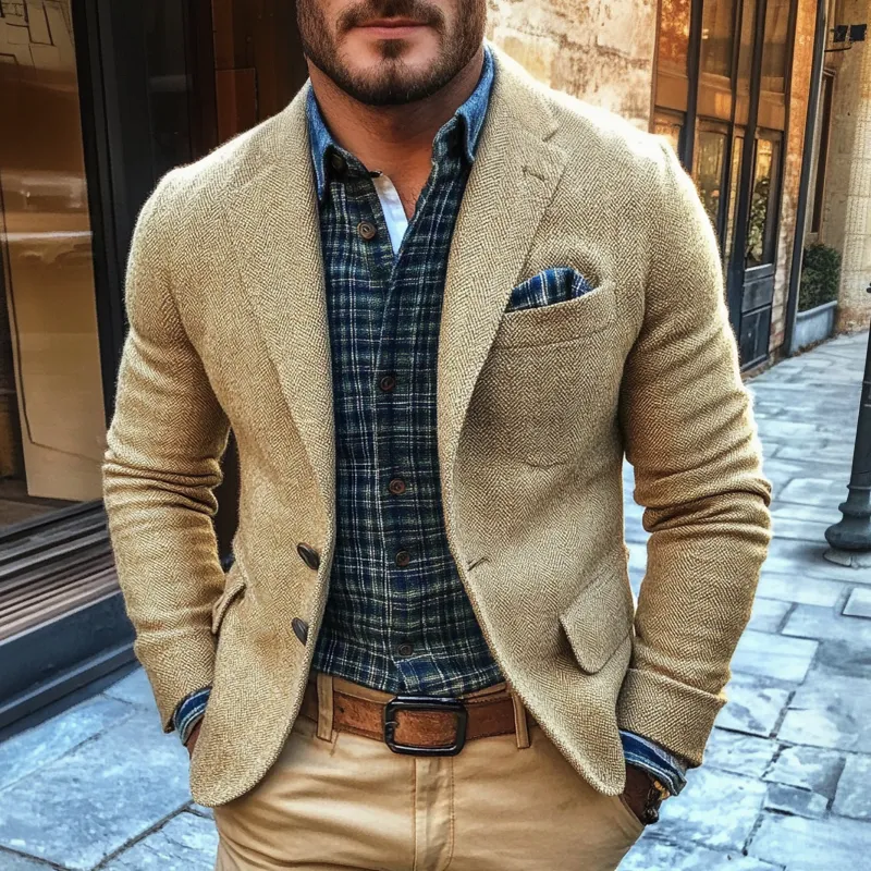 Men's Vintage Herringbone Blend Blazer MTA2681H3X sold by Manly product image thumbnail 2