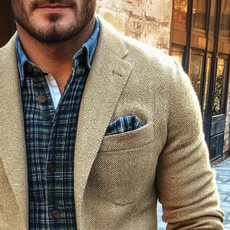 Men's Vintage Herringbone Blend Blazer MTA2681H3X sold by Manly product image thumbnail 4