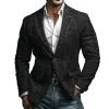 Men's Vintage Tweed Notch Lapel Two Buttons Casual Blazer MTA2918H3Z sold by Manly