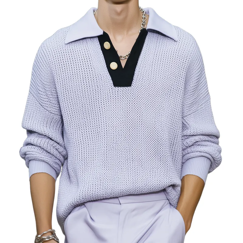 Men's Classic Casual Loose V-neck Knitted Sweater MTA2939H5U sold by Manly