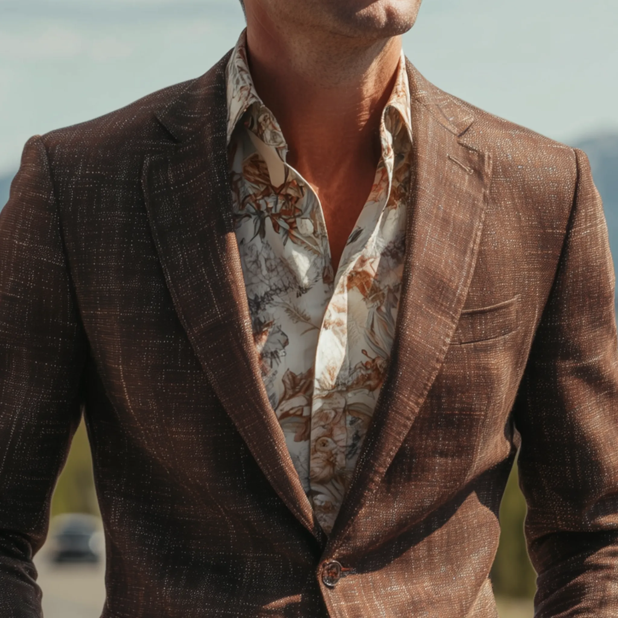 Men's Classic Casual Cotton Blend Textured Single-breasted Blazer MTA2954H7K sold by Manly product image thumbnail 3