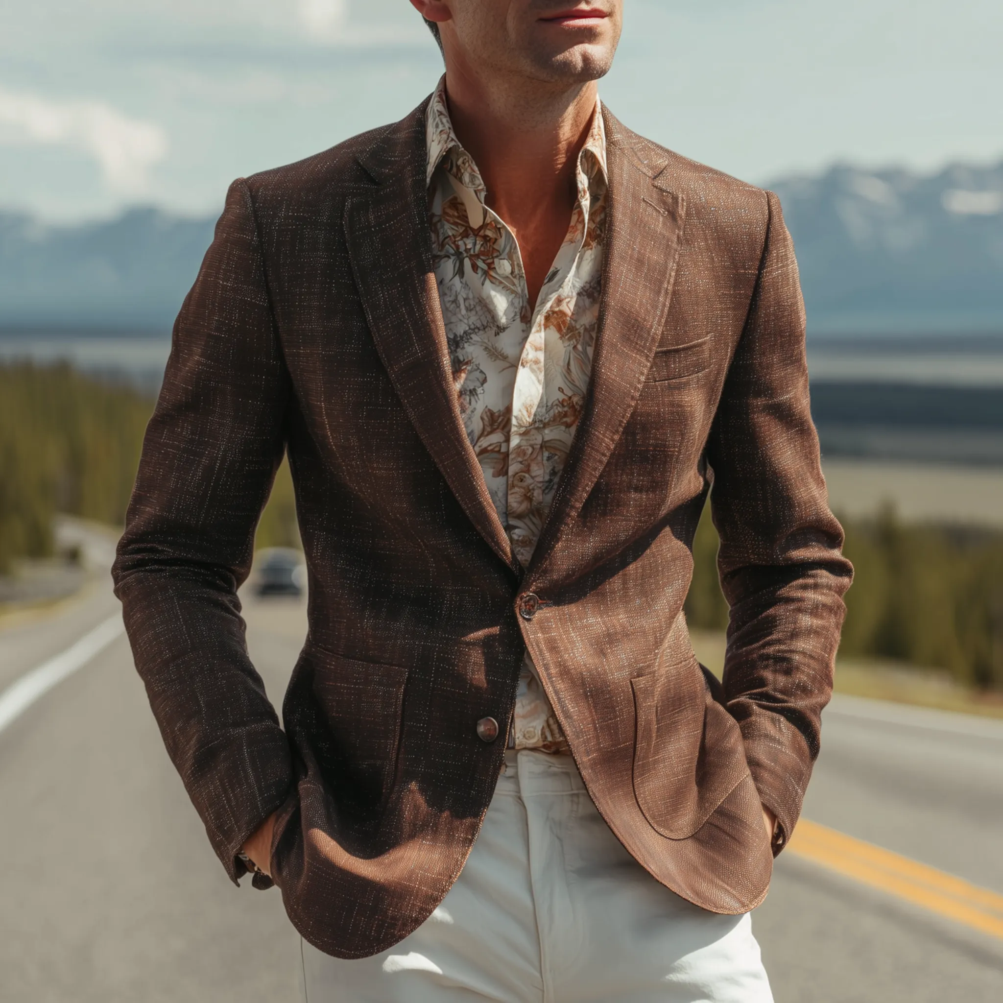 Men's Classic Casual Cotton Blend Textured Single-breasted Blazer MTA2954H7K sold by Manly product image thumbnail 2