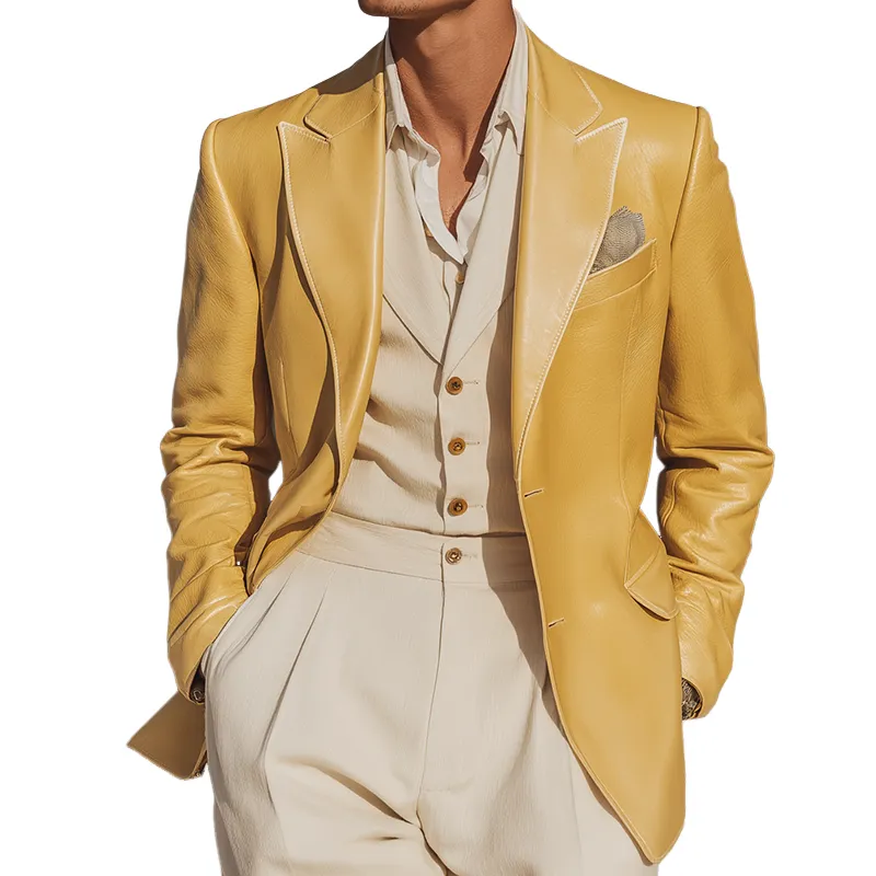 Men's Vintage Casual Leather Blazer MTA2810H7TO sold by Manly