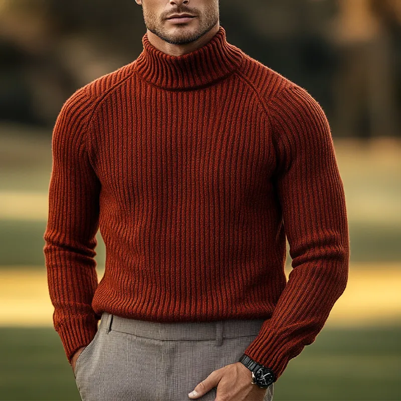 Men's Solid Color Turtleneck Casual Sweater MTA2816H4X sold by Manly product image thumbnail 3