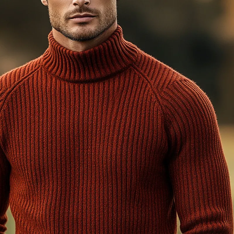 Men's Solid Color Turtleneck Casual Sweater MTA2816H4X sold by Manly product image thumbnail 2