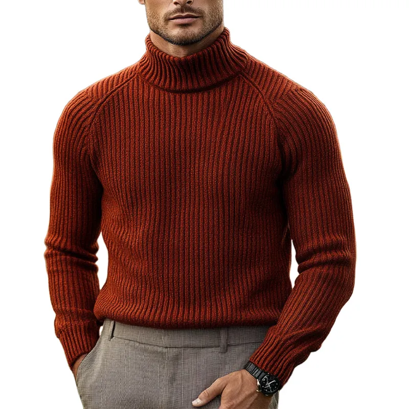 Men's Solid Color Turtleneck Casual Sweater MTA2816H4X sold by Manly