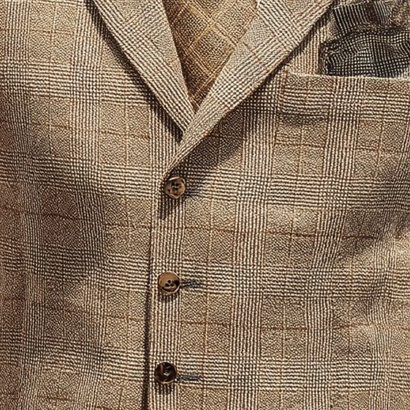 Men's Retro Elegant Plaid Cotton Blend Suit Vest MTA0210I6P sold by Manly product image thumbnail 3