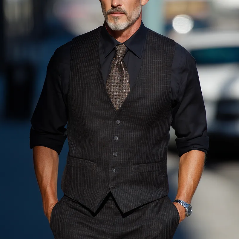 Men's Stylish And Elegant Small Check Suit Vest MTA0225I5P sold by Manly product image thumbnail 2