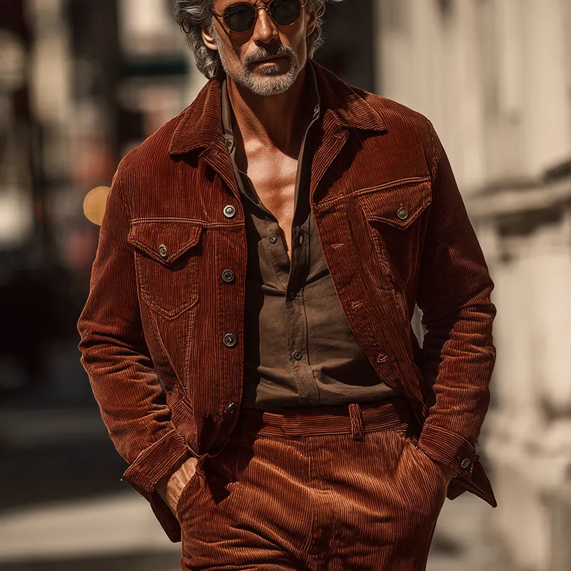 Men's Vintage Elegant Corduroy Jacket MTA0253I4P sold by Manly product image thumbnail 2