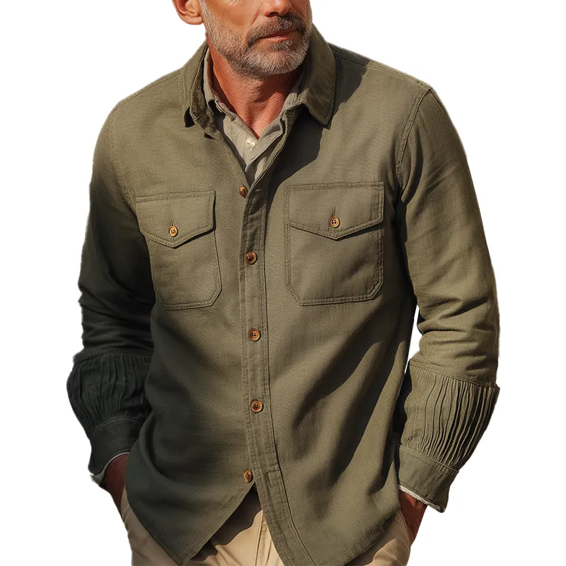 Men's Vintage Elegant Cotton Blend Balloon Sleeve Shirt MTA0280I2P sold by Manly