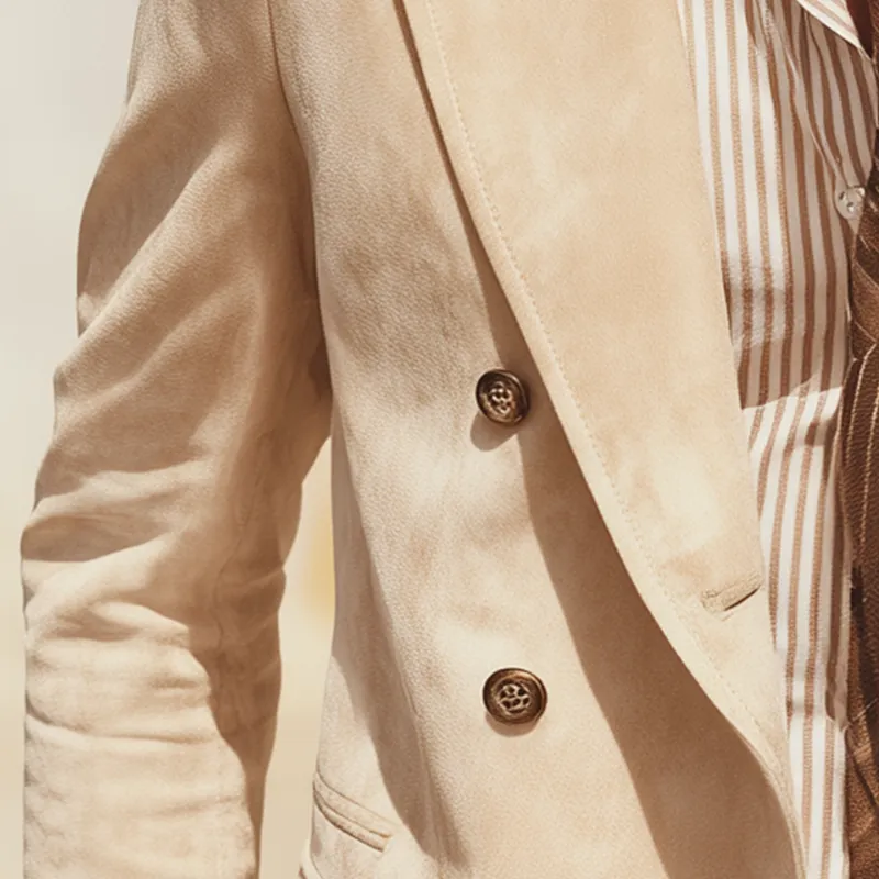 Men's Retro Elegant Faux Suede Loose Suit Jacket MTA0289I1P sold by Manly product image thumbnail 3