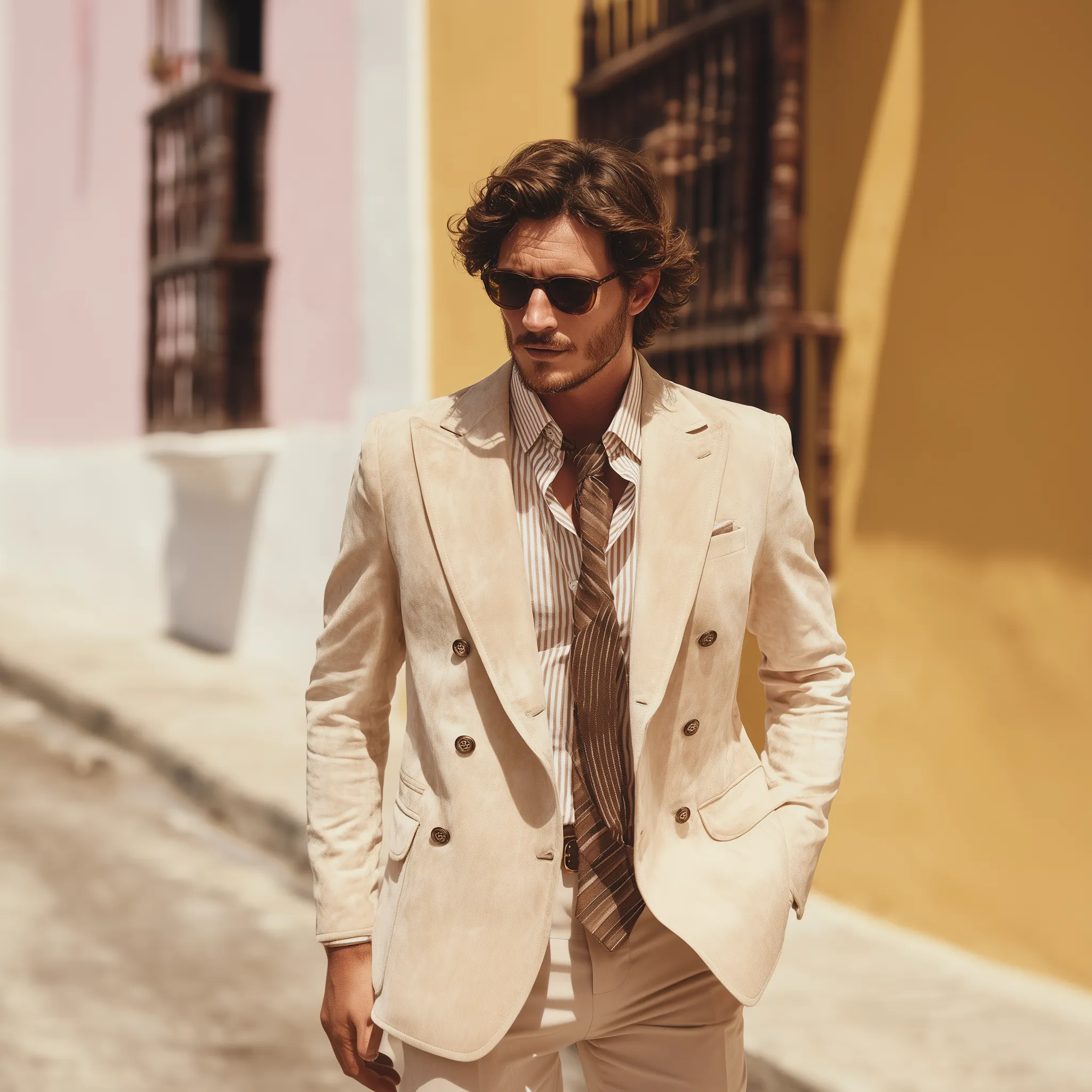 Men's Retro Elegant Faux Suede Loose Suit Jacket MTA0289I1P sold by Manly product image thumbnail 5