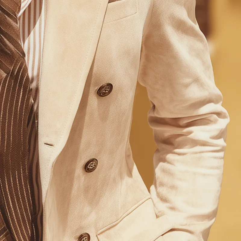 Men's Retro Elegant Faux Suede Loose Suit Jacket MTA0289I1P sold by Manly product image thumbnail 4