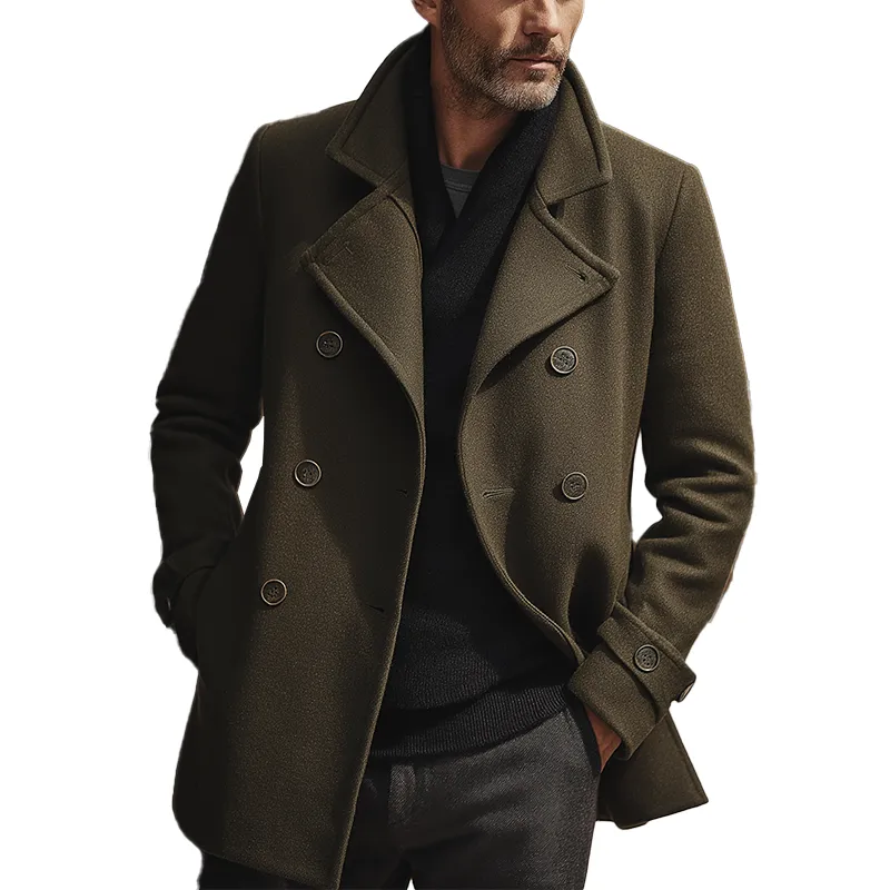 Men's Elegant Vintage Faux Woolen Coat Jacket MTA0265I0P sold by Manly