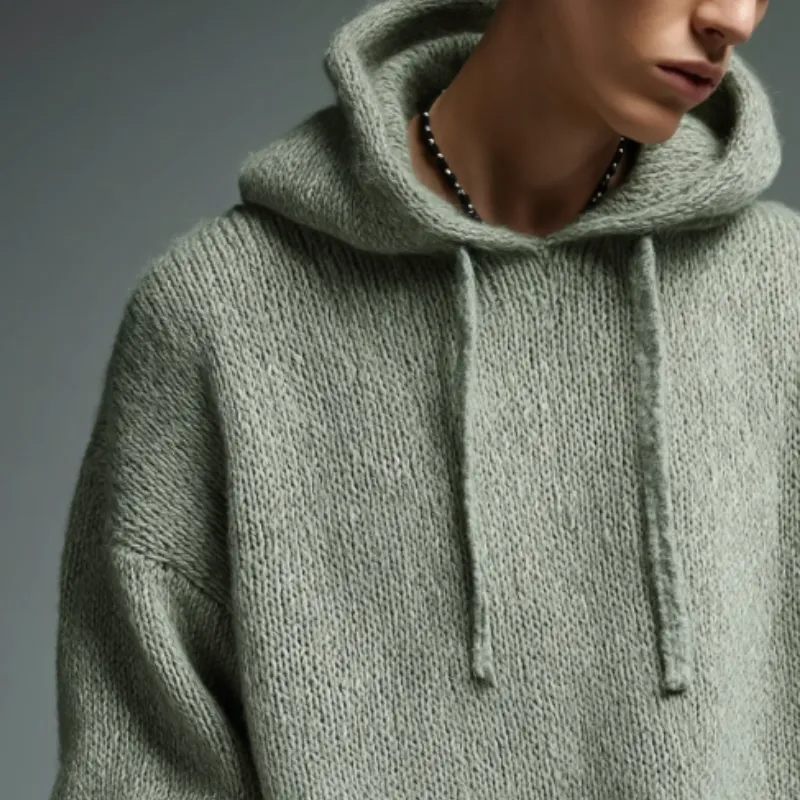 Men's Vintage Casual Knit Oversized Sweater Hoodie MTA0168I1TO sold by Manly product image thumbnail 3