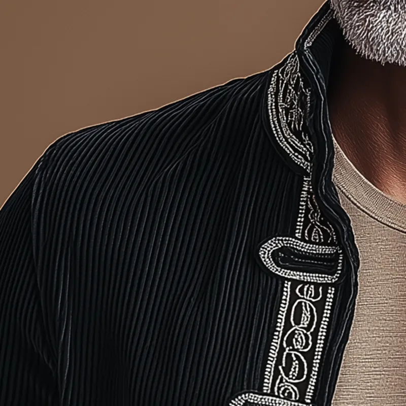 Men's Winter Fashion Embroidered Corduroy Jacket MTA0152I2P sold by Manly product image thumbnail 3