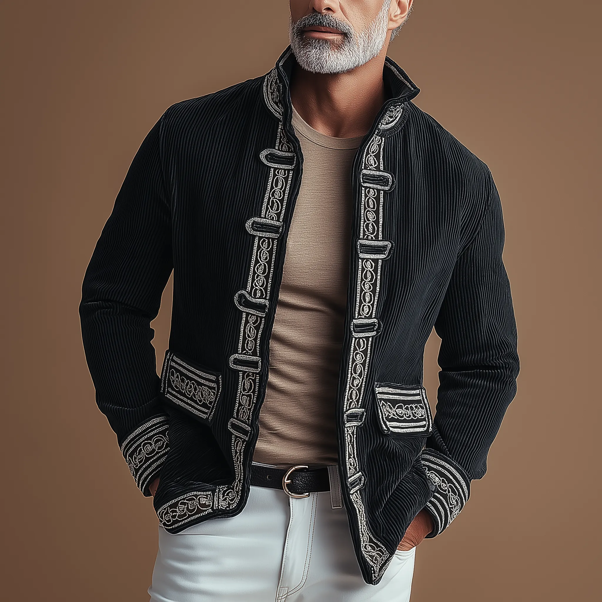 Men's Winter Fashion Embroidered Corduroy Jacket MTA0152I2P sold by Manly product image thumbnail 2