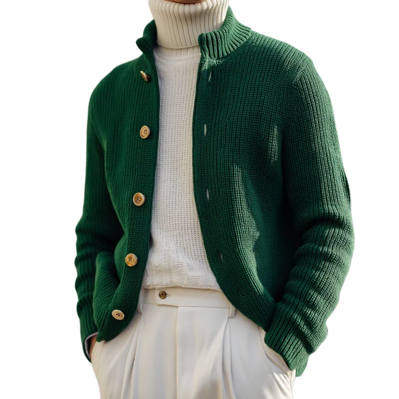 Men's Retro Casual Street Style Solid Color Knitted Button Cardigan MTA3060H8TO sold by Manly