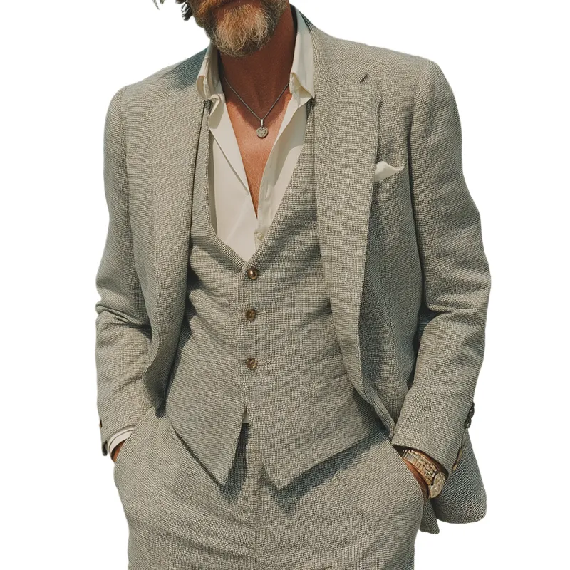 Men's Retro Casual Business Plaid Blazer MTA3084H2TO sold by Manly