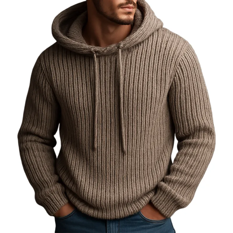 Men's Vintage Casual Knitted Sweater Hoodie MTA2918H3TO sold by Manly