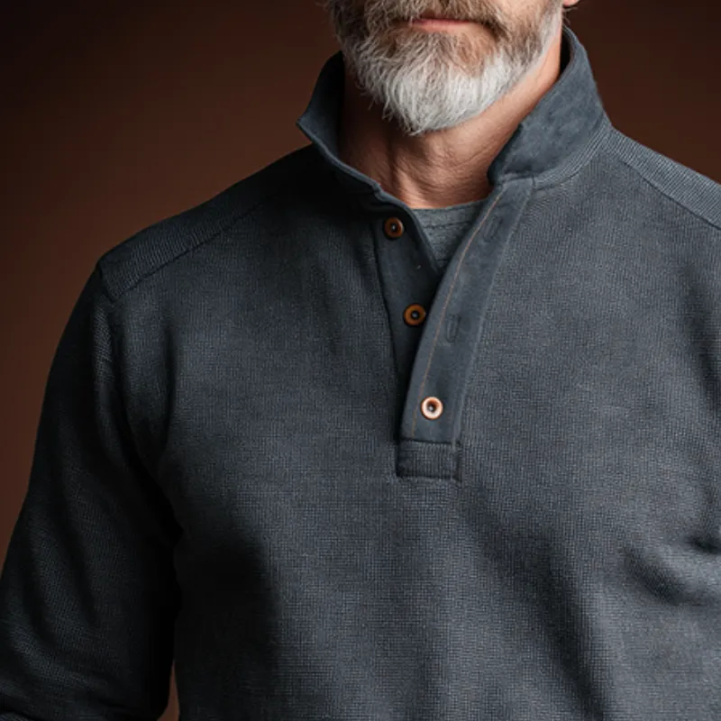 Men's Retro Casual Stand Collar Button Sweatshirt MTA3092H3TO sold by Manly product image thumbnail 3