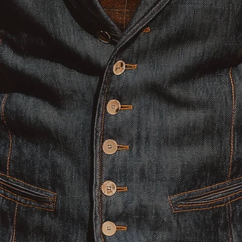 Men's Vintage Washed Distressed Denim Vest MTA0263I0P sold by Manly product image thumbnail 3