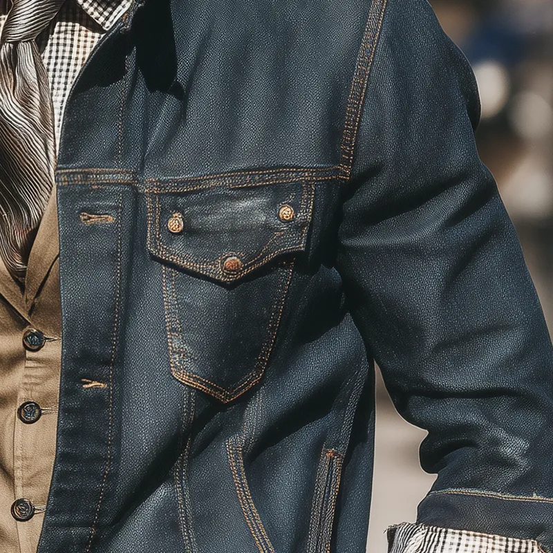 Men's Vintage Washed Distressed Denim Thin Jacket MTA0208I5P sold by Manly product image thumbnail 4