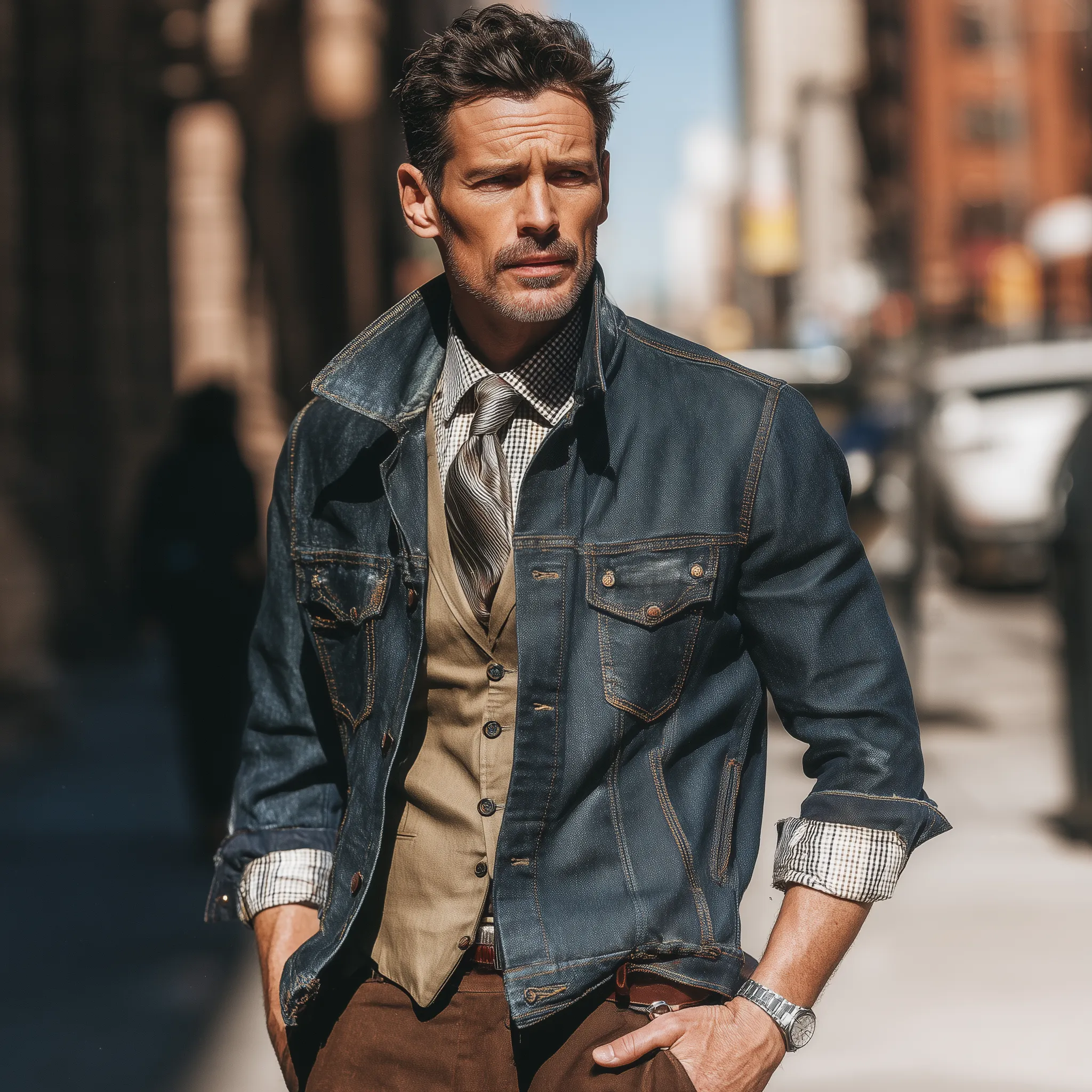 Men's Vintage Washed Distressed Denim Thin Jacket MTA0208I5P sold by Manly product image thumbnail 5