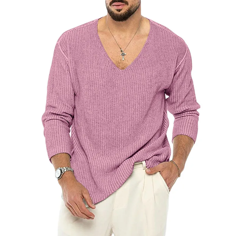 Men's Casual Deep V-neck Knitted Sweater MTA0594I6U sold by Manly product image thumbnail 4