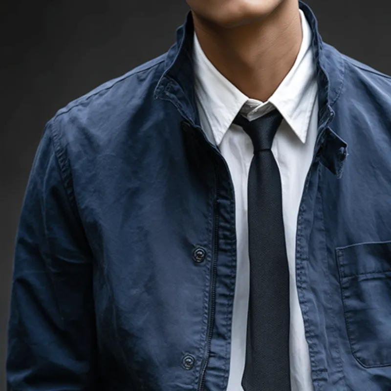 Men's Vintage Casual Cotton Zipper Button Stand Collar Jacket MTA0569I3TO sold by Manly product image thumbnail 3