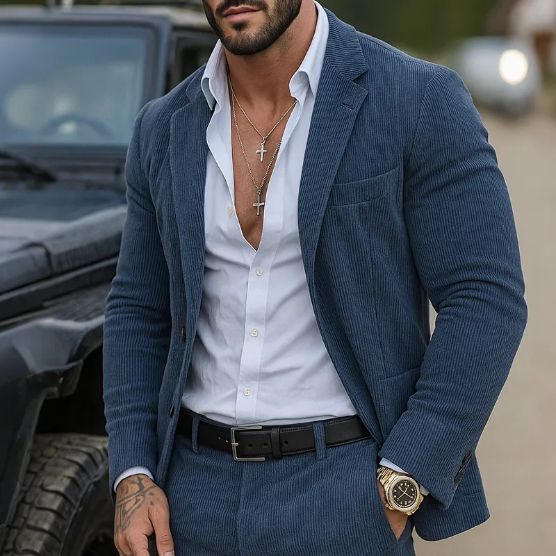 Men's Vintage Casual Corduroy Blazer MTA0573I0TO sold by Manly product image thumbnail 2