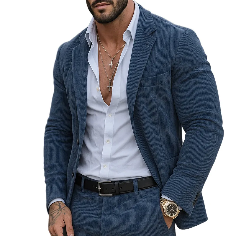 Men's Vintage Casual Corduroy Blazer MTA0573I0TO sold by Manly