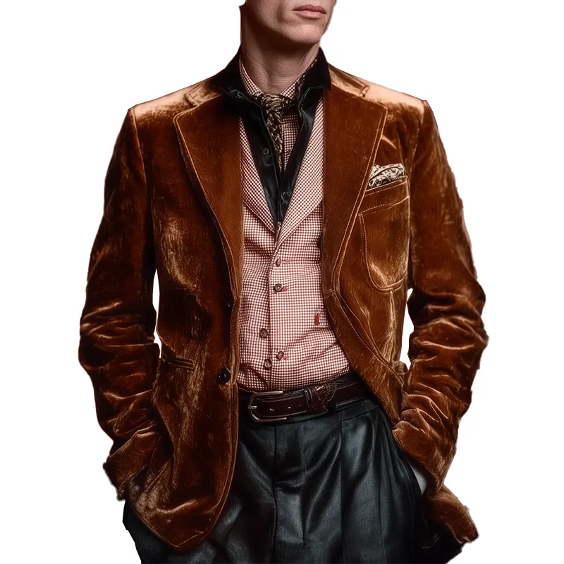 Men's Vintage Shiny Velvet Party Blazer MTA0582I1P sold by Manly