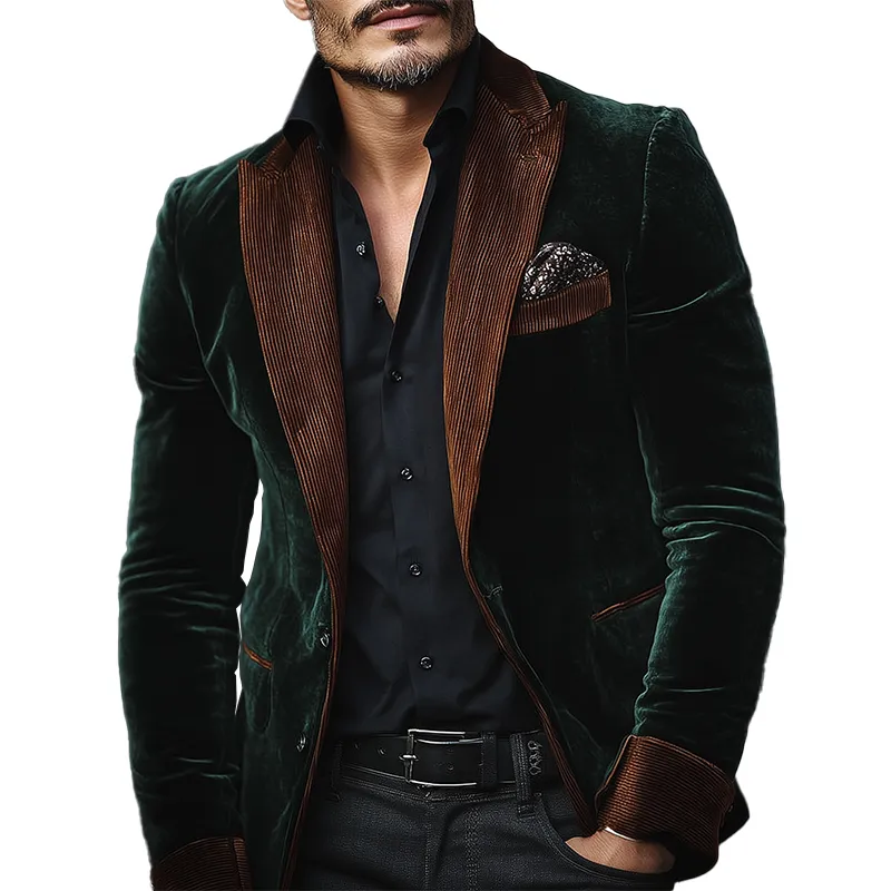 Men's Vintage Shiny Velvet Corduroy Party Blazer MTA0568I1P sold by Manly